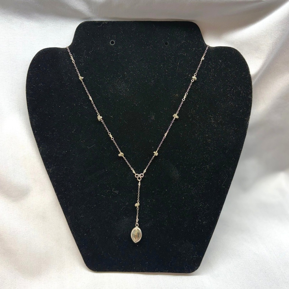 Chan Luu Lariat Necklace Womens OS Silver Excellent Pyrite Gemstone 925 Sterling